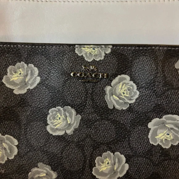 Coach Crossbody Bag with Rose Pattern - Gray and Blue - Picture 2 of 4